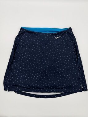 Nike Women's Navy Blue Printed Golf Skort Athletic Tennis Skirt Pockets XSmall